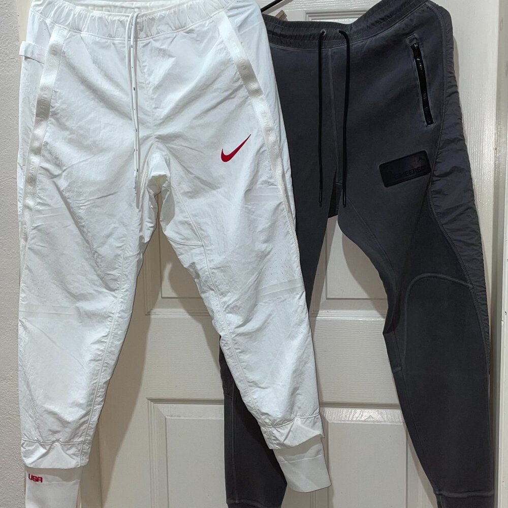 Nike Team USA Olympics Pants Mens White & Gray tech fleece joggers Size S Bundle